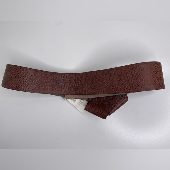 Brunello Cucinelli Wide Fold Detail Brown Women's Belt 🌟 - Picture 5 of 12